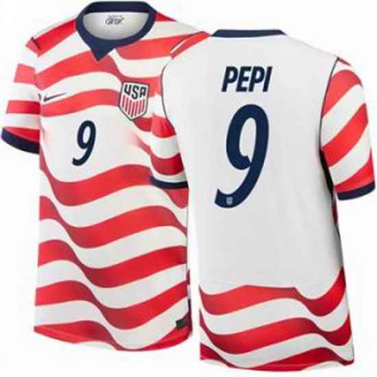 Men 9 Ricardo Pepi USMNT 2026 Home Stadium Replica Jersey 1